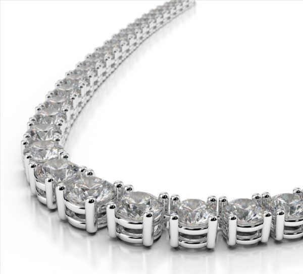 Four Prong Lab Diamond Graduated Riviera Necklace by Cultive - CLoseup