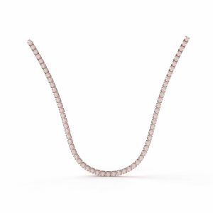 Round Four Prong Tennis Necklace by Cultive - Rose Gold