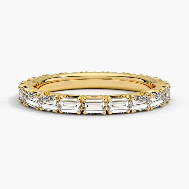 Emerald Cut Lab diamond Eternity Ring by Cultive - Yellow Gold