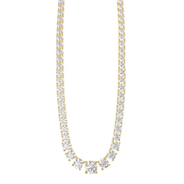Four Prong Graduated Diamond Riviera Necklace by Cultive - Yellow Gold