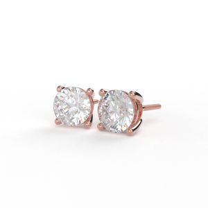 Four Prong Stud Earrings by Cultive - Rose Gold