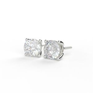 Four Prong Stud Earrings by Cultive - White Gold