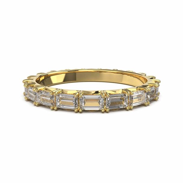 Emerald Cut Lab diamond Eternity Ring by Cultive - Yellow Gold