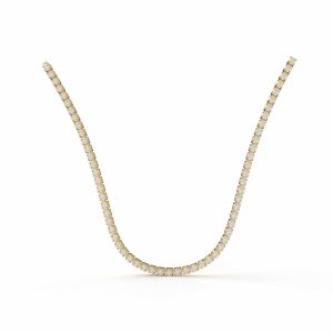 Round Four Prong Tennis Necklace by Cultive - Yellow Gold