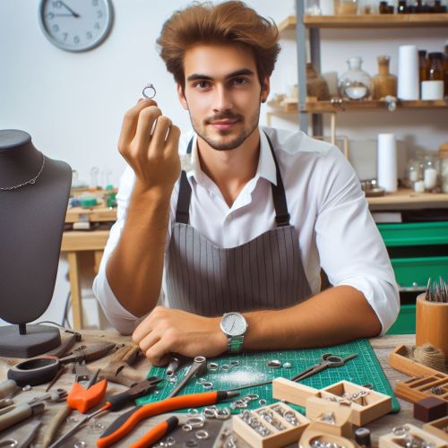 A jeweler in his workshop