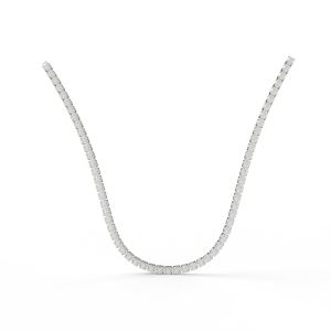 Round Four Prong Tennis Necklace by Cultive - White Gold